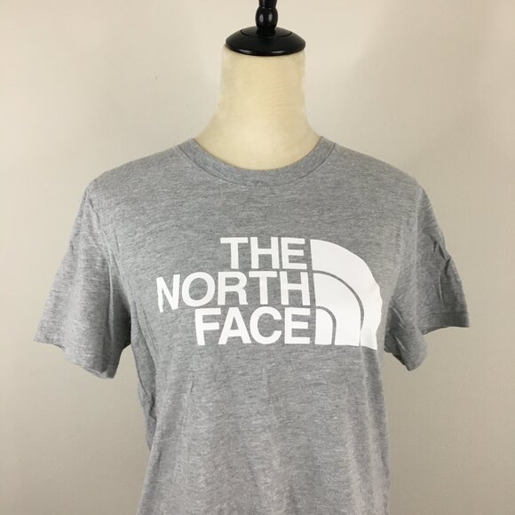 THE NORTH FACE Gray White Logo Print Short Sleeve Shirt - Picture 5 of 7